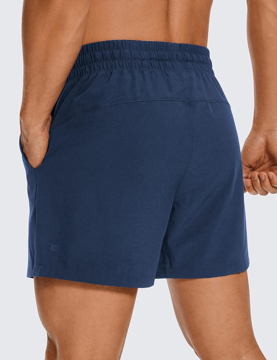 imageCRZ YOGA Mens Linerless Workout Shorts  5 Lightweight Quick Dry for Running Sports Athletic Gym with PocketsElectric Blue