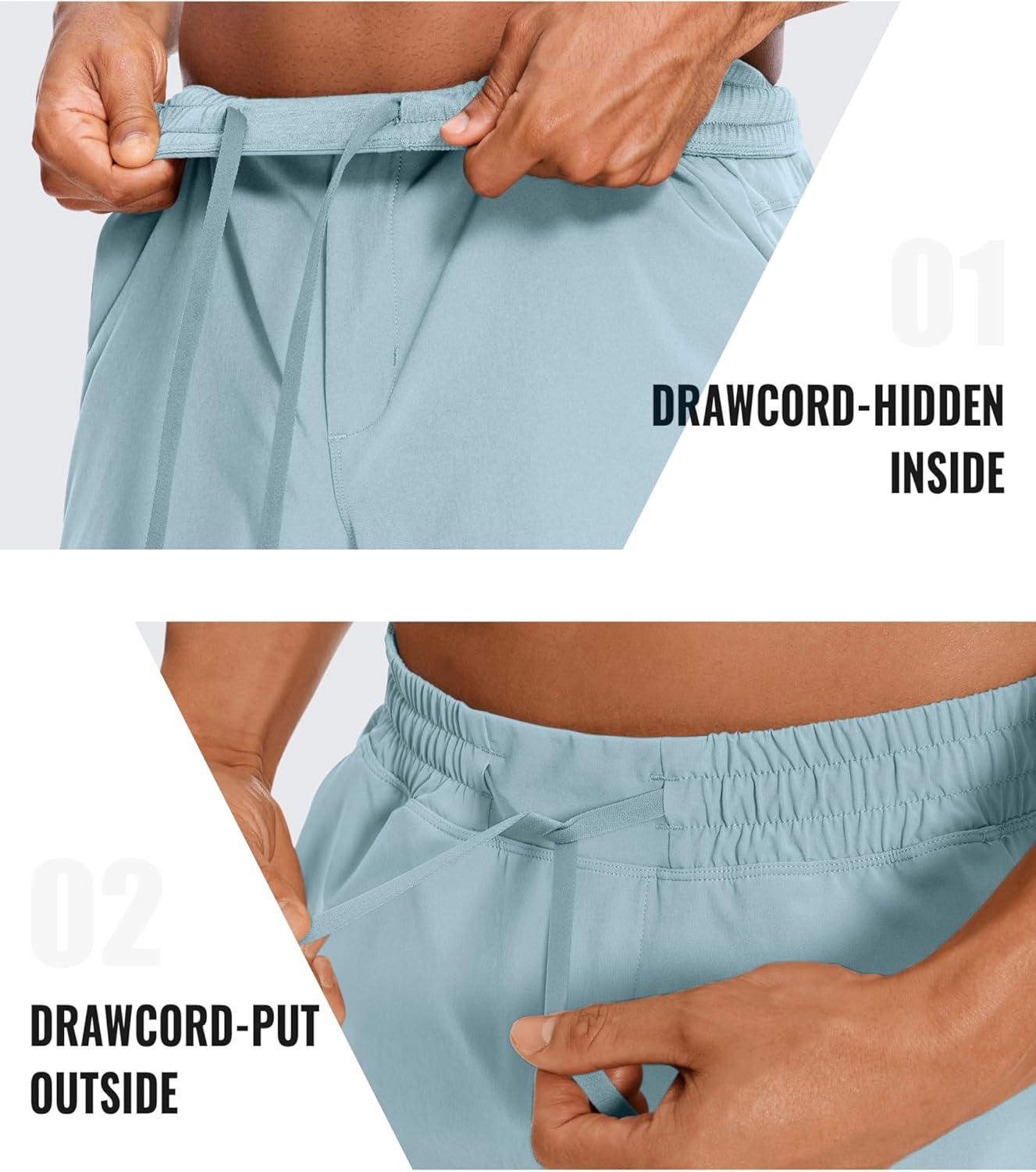 imageCRZ YOGA Mens Linerless Workout Shorts  5 Lightweight Quick Dry for Running Sports Athletic Gym with PocketsLight Grayish Blue