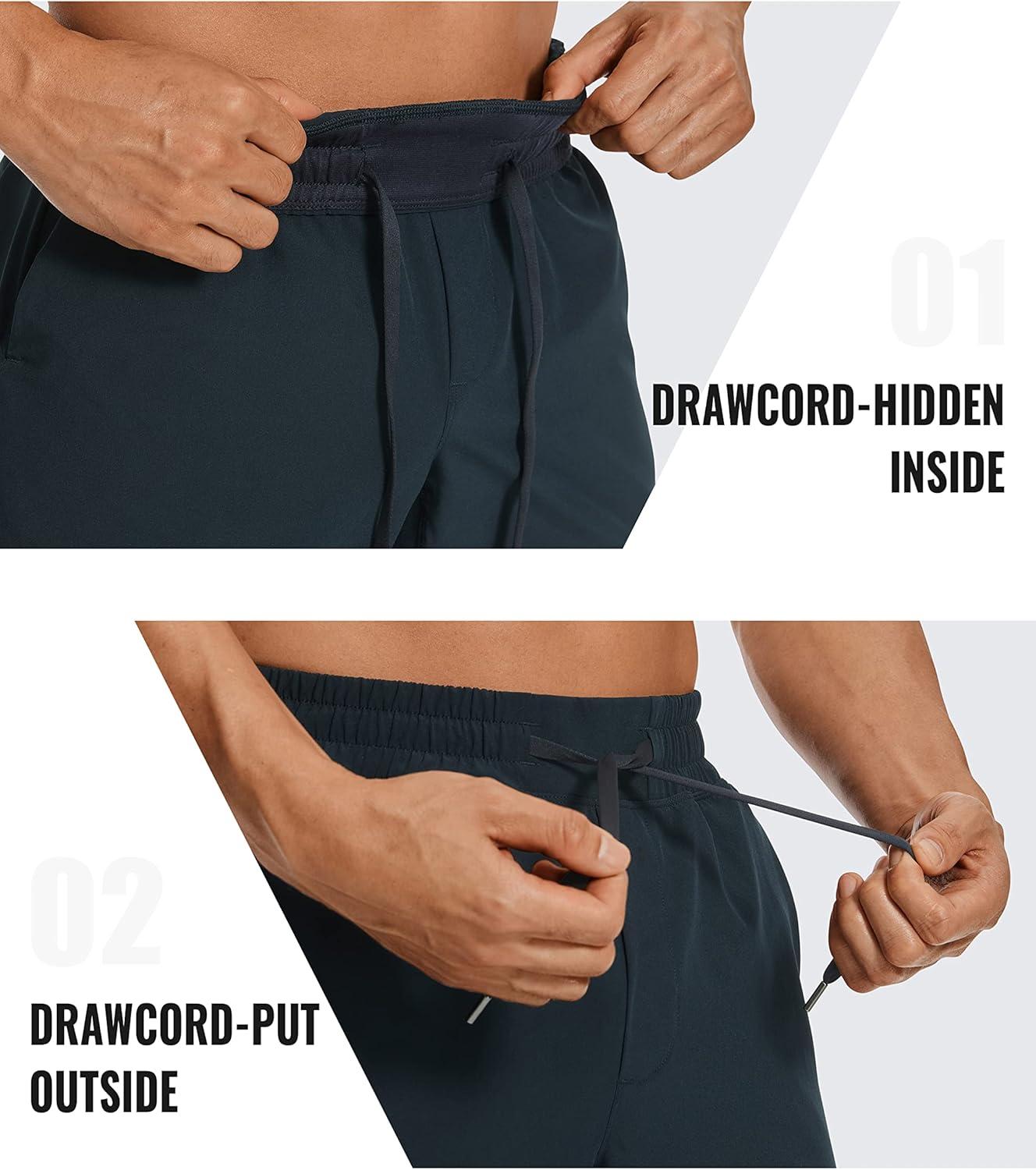 imageCRZ YOGA Mens Linerless Workout Shorts  5 Lightweight Quick Dry for Running Sports Athletic Gym with PocketsTrue Navy
