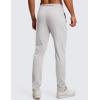 imageCRZ YOGA 4Way Stretch Athletic Pants for Men 30quot Workout Lounge Casual Work Jogger with Zip PocketPlatinum Grey