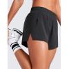 imageCRZ YOGA Athletic Running Shorts for Women V Split Low Waisted Lightweight Gym Workout Athletic Shorts with LinerBlack