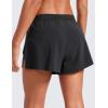 imageCRZ YOGA Athletic Running Shorts for Women V Split Low Waisted Lightweight Gym Workout Athletic Shorts with LinerBlack