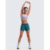 imageCRZ YOGA Athletic Running Shorts for Women V Split Low Waisted Lightweight Gym Workout Athletic Shorts with LinerBorealis Green