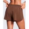 imageCRZ YOGA Athletic Running Shorts for Women V Split Low Waisted Lightweight Gym Workout Athletic Shorts with LinerCoffee Brown