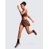 imageCRZ YOGA Athletic Running Shorts for Women V Split Low Waisted Lightweight Gym Workout Athletic Shorts with LinerCoffee Brown
