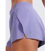 imageCRZ YOGA Athletic Running Shorts for Women V Split Low Waisted Lightweight Gym Workout Athletic Shorts with LinerDark Lavender Purple
