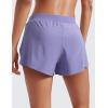 imageCRZ YOGA Athletic Running Shorts for Women V Split Low Waisted Lightweight Gym Workout Athletic Shorts with LinerDark Lavender Purple