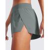 imageCRZ YOGA Athletic Running Shorts for Women V Split Low Waisted Lightweight Gym Workout Athletic Shorts with LinerGrey Sage