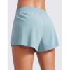 imageCRZ YOGA Athletic Running Shorts for Women V Split Low Waisted Lightweight Gym Workout Athletic Shorts with LinerLight Grayish Blue