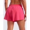 imageCRZ YOGA Athletic Running Shorts for Women V Split Low Waisted Lightweight Gym Workout Athletic Shorts with LinerLip Gloss Pink