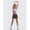 imageCRZ YOGA Athletic Running Shorts for Women V Split Low Waisted Lightweight Gym Workout Athletic Shorts with LinerMelanite