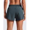imageCRZ YOGA Athletic Running Shorts for Women V Split Low Waisted Lightweight Gym Workout Athletic Shorts with LinerMelanite