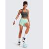imageCRZ YOGA Athletic Running Shorts for Women V Split Low Waisted Lightweight Gym Workout Athletic Shorts with LinerMint Moment