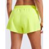 imageCRZ YOGA Athletic Running Shorts for Women V Split Low Waisted Lightweight Gym Workout Athletic Shorts with LinerNeon Yellow