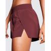 imageCRZ YOGA Athletic Running Shorts for Women V Split Low Waisted Lightweight Gym Workout Athletic Shorts with LinerRed Merlot