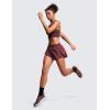 imageCRZ YOGA Athletic Running Shorts for Women V Split Low Waisted Lightweight Gym Workout Athletic Shorts with LinerRed Merlot