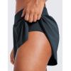 imageCRZ YOGA Athletic Running Shorts for Women V Split Low Waisted Lightweight Gym Workout Athletic Shorts with LinerTrue Navy
