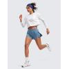 imageCRZ YOGA Athletic Running Shorts for Women V Split Low Waisted Lightweight Gym Workout Athletic Shorts with LinerUniverse Blue