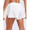 imageCRZ YOGA Athletic Running Shorts for Women V Split Low Waisted Lightweight Gym Workout Athletic Shorts with LinerWhite