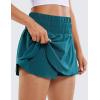 imageCRZ YOGA Athletic Shorts for Women High Waisted Flowy Ruffle Skirt Overlay for Workout Running Tennis with Zip PocketBorealis Green