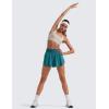 imageCRZ YOGA Athletic Shorts for Women High Waisted Flowy Ruffle Skirt Overlay for Workout Running Tennis with Zip PocketBorealis Green