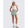 imageCRZ YOGA Athletic Shorts for Women High Waisted Flowy Ruffle Skirt Overlay for Workout Running Tennis with Zip PocketGreen Palm Court