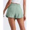 imageCRZ YOGA Athletic Shorts for Women High Waisted Flowy Ruffle Skirt Overlay for Workout Running Tennis with Zip PocketGreen Palm Court