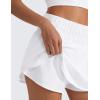 imageCRZ YOGA Athletic Shorts for Women High Waisted Flowy Ruffle Skirt Overlay for Workout Running Tennis with Zip PocketWhite