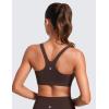 imageCRZ YOGA Butterlift Double Lined Square Neck Sports Bras for Women  Wireless VShaped Racerback Workout Yoga Top Non PaddedHot Fudge Brown