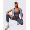 imageCRZ YOGA Butterlift Double Lined Square Neck Sports Bras for Women  Wireless VShaped Racerback Workout Yoga Top Non PaddedStelindigo