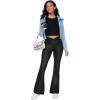 imageCRZ YOGA Butterluxe Crossover Flare Leggings for Women 29  31  33quot  High Waist V Cross Bootcut Bell Bottoms Yoga PantsFaux Leather Black