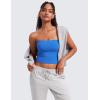 imageCRZ YOGA Butterluxe Double Lined Tube Tops for Women Going Out Crop Sleeveless Tank Bandeau Strapless Casual ShirtsSparkle Blue