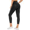 imageCRZ YOGA Butterluxe Matte Faux Leather Leggings for Women 23  High Waisted Buttery Soft Lounge Capri Faux LeatherBlack Classic