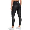 imageCRZ YOGA Butterluxe Matte Faux Leather Leggings for Women 25quot  High Waisted Stretch Ankle Leather Pants Pleather TightsFaux Leather Black