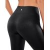imageCRZ YOGA Butterluxe Matte Faux Leather Leggings for Women 28  No Front Seam High Waist Stretch Tights Pleather PantsFaux Leather Black