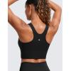 imageCRZ YOGA Butterluxe Racerback Longline Sports Bras for Women  High Neck Padded Crop Workout Tank Top with Built in PadsBlack