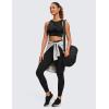 imageCRZ YOGA Butterluxe Racerback Longline Sports Bras for Women  High Neck Padded Crop Workout Tank Top with Built in PadsBlack Tie Dye Flowers