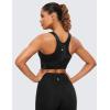 imageCRZ YOGA Butterluxe Racerback Longline Sports Bras for Women  High Neck Padded Crop Workout Tank Top with Built in PadsBlack Tie Dye Flowers