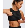 imageCRZ YOGA Butterluxe Racerback Longline Sports Bras for Women  High Neck Padded Crop Workout Tank Top with Built in PadsBlack Tie Dye Flowers