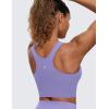 imageCRZ YOGA Butterluxe Racerback Longline Sports Bras for Women  High Neck Padded Crop Workout Tank Top with Built in PadsDark Lavender Purple
