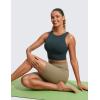 imageCRZ YOGA Butterluxe Racerback Longline Sports Bras for Women  High Neck Padded Crop Workout Tank Top with Built in PadsForest Dark Green