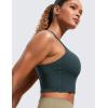 imageCRZ YOGA Butterluxe Racerback Longline Sports Bras for Women  High Neck Padded Crop Workout Tank Top with Built in PadsForest Dark Green