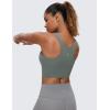 imageCRZ YOGA Butterluxe Racerback Longline Sports Bras for Women  High Neck Padded Crop Workout Tank Top with Built in PadsGrey Sage