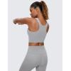 imageCRZ YOGA Butterluxe Racerback Longline Sports Bras for Women  High Neck Padded Crop Workout Tank Top with Built in PadsRhino Grey
