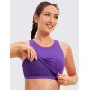 imageCRZ YOGA Butterluxe Racerback Longline Sports Bras for Women  High Neck Padded Crop Workout Tank Top with Built in PadsRoyal Lilac