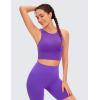 imageCRZ YOGA Butterluxe Racerback Longline Sports Bras for Women  High Neck Padded Crop Workout Tank Top with Built in PadsRoyal Lilac