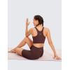 imageCRZ YOGA Butterluxe Racerback Longline Sports Bras for Women  High Neck Padded Crop Workout Tank Top with Built in PadsTaupe