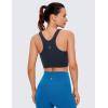 imageCRZ YOGA Butterluxe Racerback Longline Sports Bras for Women  High Neck Padded Crop Workout Tank Top with Built in PadsTrue Navy