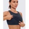 imageCRZ YOGA Butterluxe Racerback Longline Sports Bras for Women  High Neck Padded Crop Workout Tank Top with Built in PadsTrue Navy