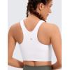 imageCRZ YOGA Butterluxe Racerback Longline Sports Bras for Women  High Neck Padded Crop Workout Tank Top with Built in PadsWhite